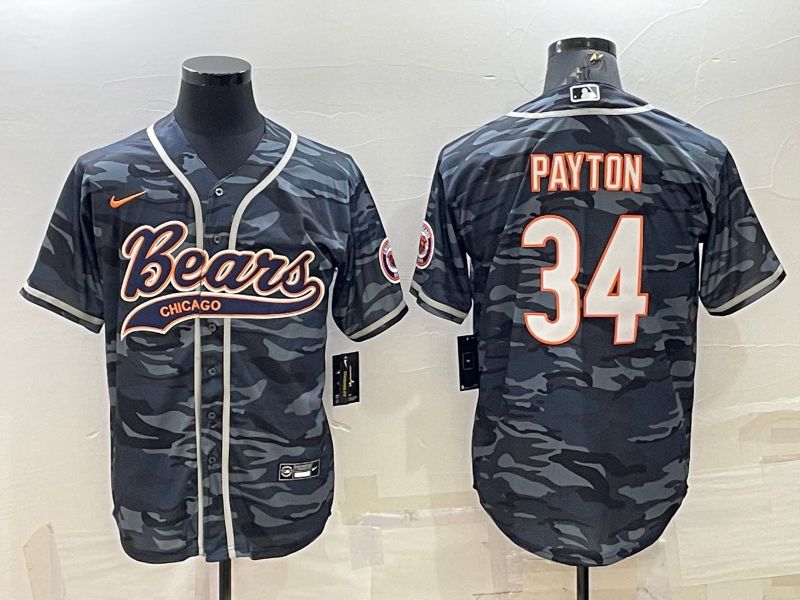 Men Chicago Bears 34 Payton Camo 2022 Nike Co branded NFL Jerseys